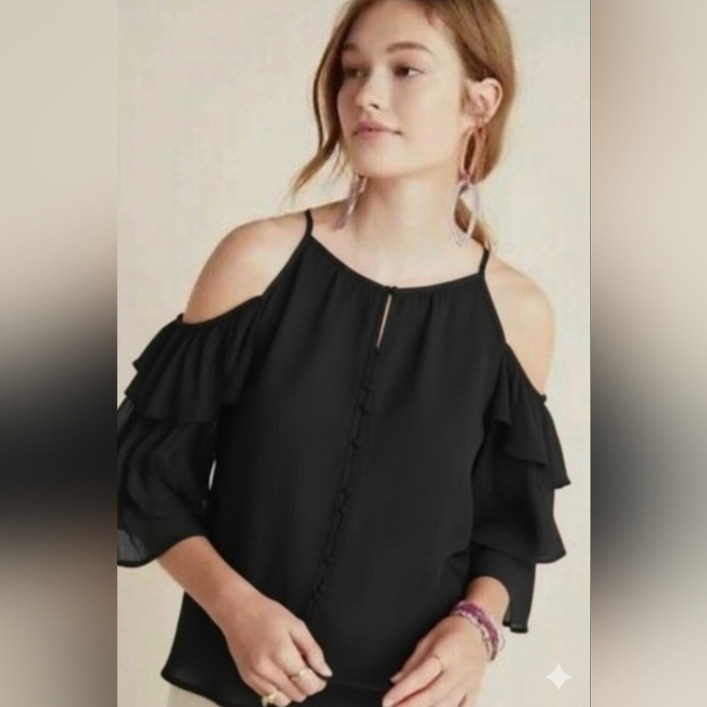 Maeve Anthropologie Zelda Cold Shoulder Blouse Size Small